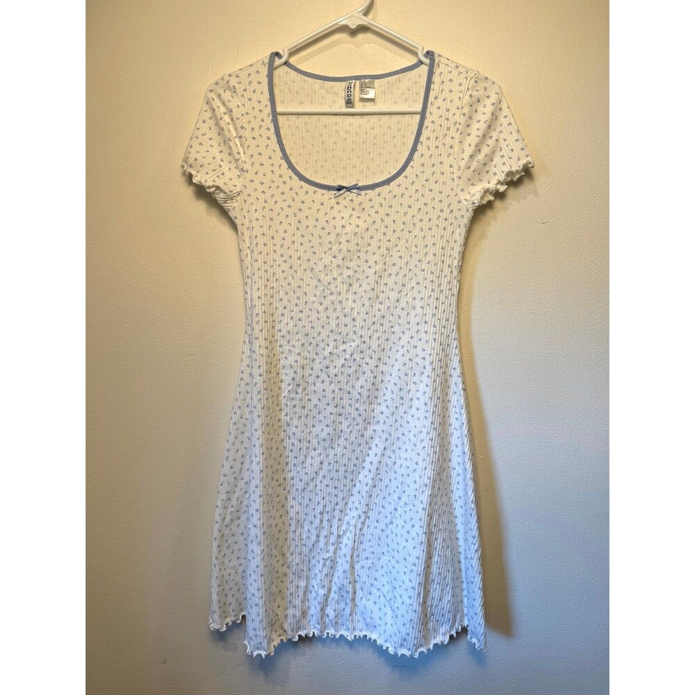 H&M Ribbed Floral Pajama Dress